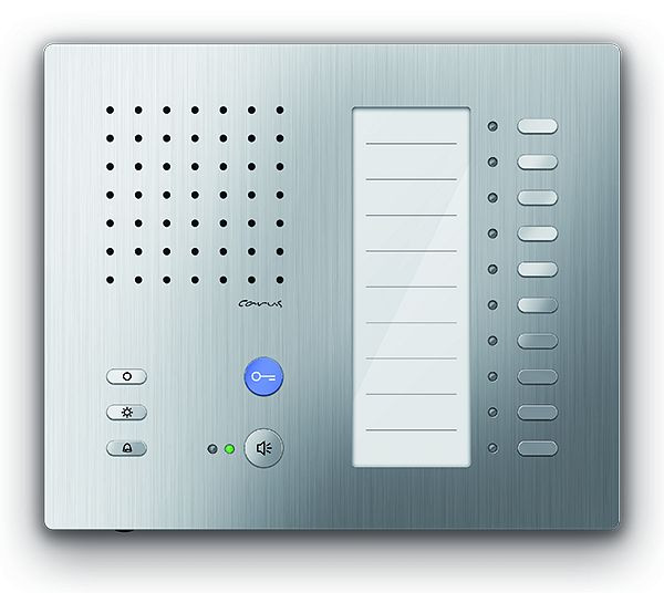 Poste intérieur audio TCS pour appels mains libres Série Carus ADAPTO +10 boutons, montage en saillie argent, CAI1100-0150