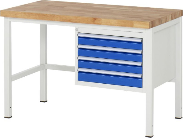 Etabli RAU série 8000 - modèle 8133, L1250 x P700 x H840-1040 mm, base système L1245 x P650 x H800-1000 mm, 03-8133A1-127B4H.11