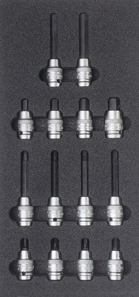 Gamme de chariots d'atelier SW-Stahl, embouts de tournevis 1/2", six pans creux, 14 pièces, Z3013-20