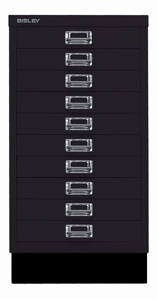 Bisley MultiDrawer™, série 29 avec base, DIN A3, 10 tiroirs, noir, L29A310S633