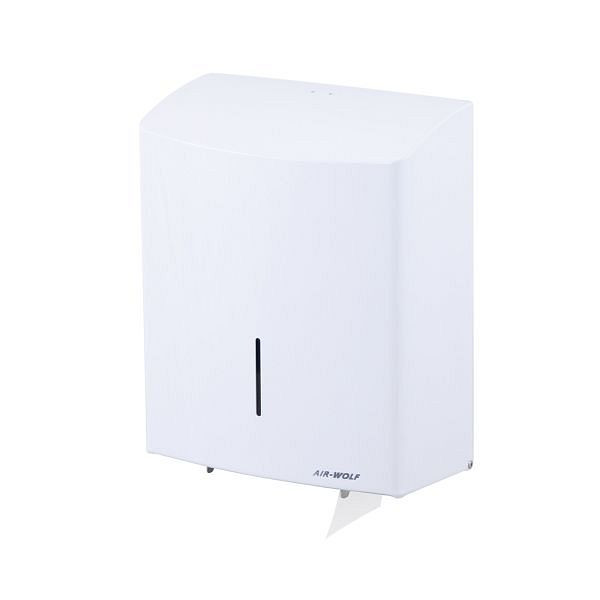 Distributeur grand rouleau Air Wolf pour 1 grand rouleau, série Alpha, H x L x P : 333 x 265 x 147 mm, acier inoxydable blanc, 60-108