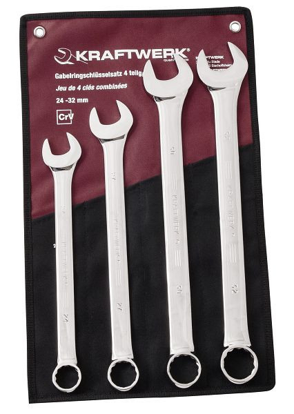Jeu de clés mixtes Kraftwerk 24 - 32 mm 4 pièces dans un coffret enroulable, 3558R