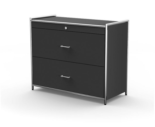Classeur suspendu Kerkmann avec 2 tiroirs, Artline, L 1000 x P 470 x H 800 mm, anthracite, 13749013