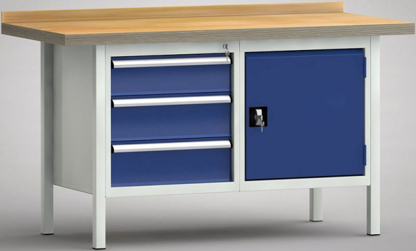 Etabli standard KLW - 1500 x 700 x 840 mm L x P x H, WS177N-1500M40-E7025