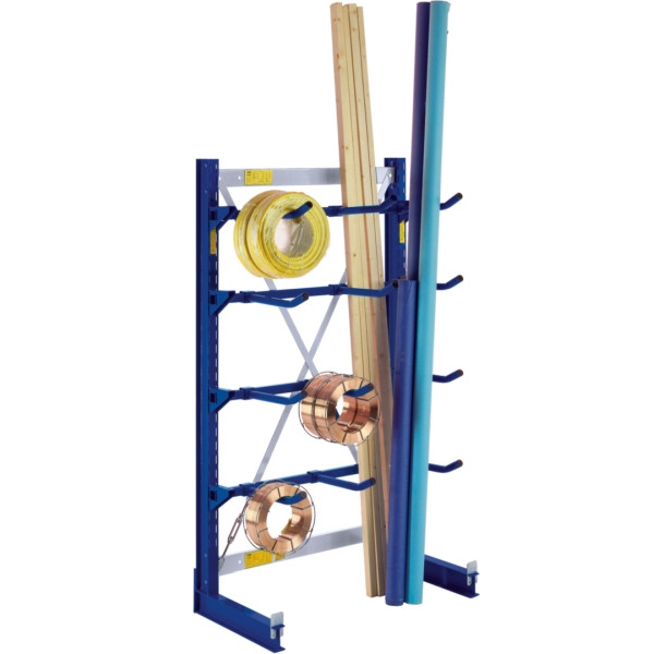 Jeu de rayonnages cantilever BITO /1980x1088x500 NT400 IPE100 TypL A bras cantilever tubulaires RAL5010 à 1 côté, C0670-0138