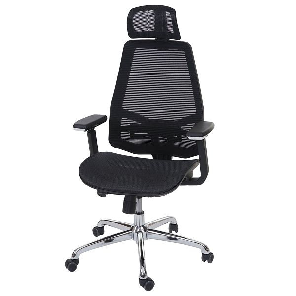 Chaise de bureau Mendler HWC-A58, chaise de bureau, fonction coulissante tissu/textile ISO9001, noir/noir, 56817