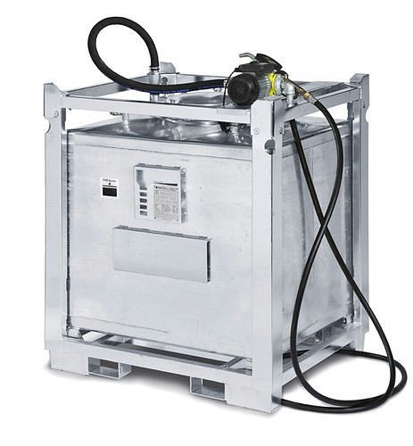 Système de réservoir de lubrifiant stationnaire DENIOS STA 1000, 1000 litres, avec unité de pompe, 210-554