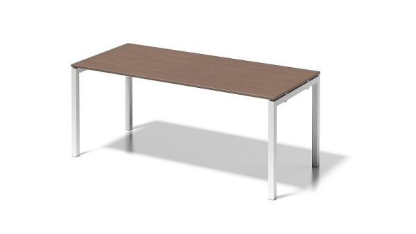 Bureau Bisley Cito, structure en U fixe en hauteur 730 mm, H 19 x L 1800 x P 800 mm, noyer/blanc signalisation, DUF1808WN396