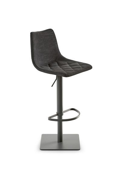 Mayer Sitzmöbel myTOBY, housse d'assise en cuir synthétique noir vintage, structure gris, 1275_14_547