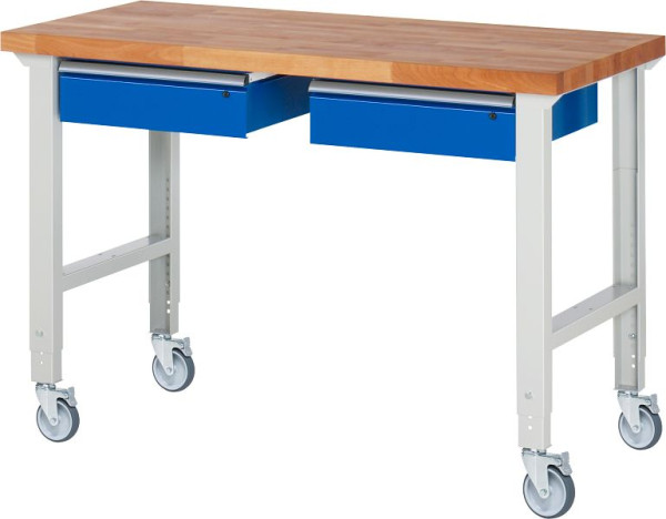 Etabli mobile RAU (réglable en hauteur) 7002A1, 1500x700x950-1000mm, 4 roulettes pivotantes, 05-7002A1-157B4H4.11