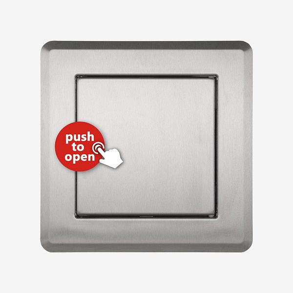 Porte d'insertion HKW QUATTRO PUSH S, acier inoxydable, 98204