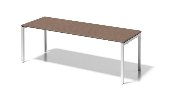 Bureau Bisley Cito, structure en U réglable en hauteur 650-850 mm, H 19 x L 2200 x P 800 mm, noyer/blanc signalisation, DUH2208WN396
