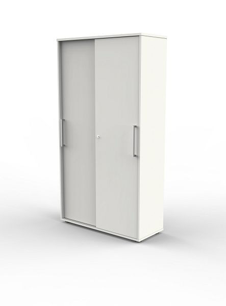 Armoire à portes coulissantes Kerkmann, 5 OH, forme 4, L 1000 x P 400 x H 1830 mm, blanc, 13449310