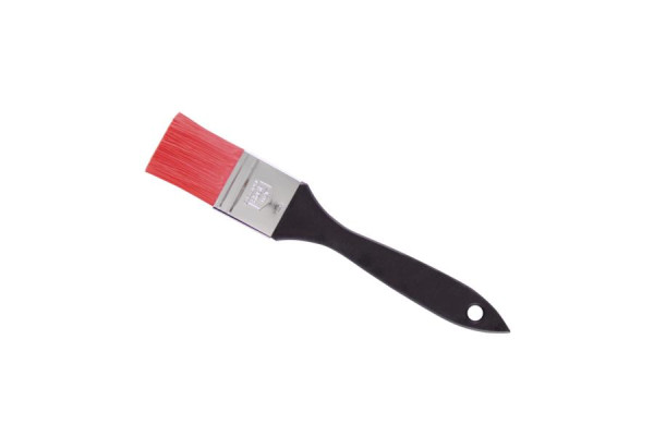 Pinceau de boulanger Schneider avec garniture en nylon rouge, 35 mm, manche en plastique noir avec trou de perçage, 200286