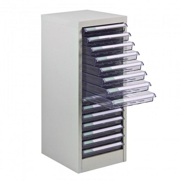 Conteneur à tiroirs ADB SC15, dimensions extérieures du corps métallique (L x P x H) : 28 x 35 x 74,5 cm, couleur : gris clair, revêtement par poudre (RAL 7035), 40609