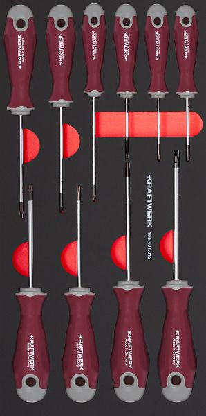 Jeu de tournevis Kraftwerk PRO LINE EVA TX 10 pièces. Insert 20x40, 105.401.013
