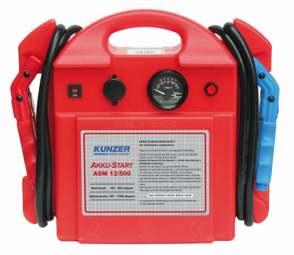 Kunzer démarreur à batterie portable 12V 1000/500A, ASM 12/500