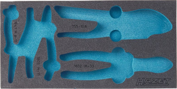 Insert en mousse souple Hazet à 2 composants, pour 163-121/4, dimensions / longueur : 342 mm x 172 mm, 163-121L