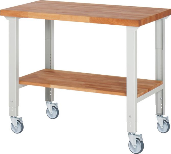 Etabli mobile RAU (réglable en hauteur) 7000-7, 1250x700x950-1000mm, 4 roulettes pivotantes, 05-7000-7-127B4H4.12