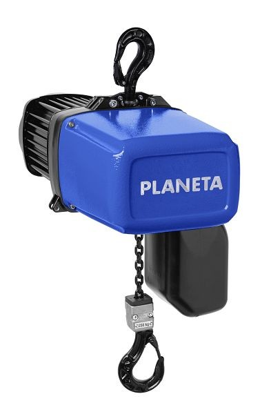 Palan électrique à chaîne Planeta PEH 250 / 1N 1Ph simple brin avec suspension à œillet et commande par contacteur 42 V, course 3m, H21530