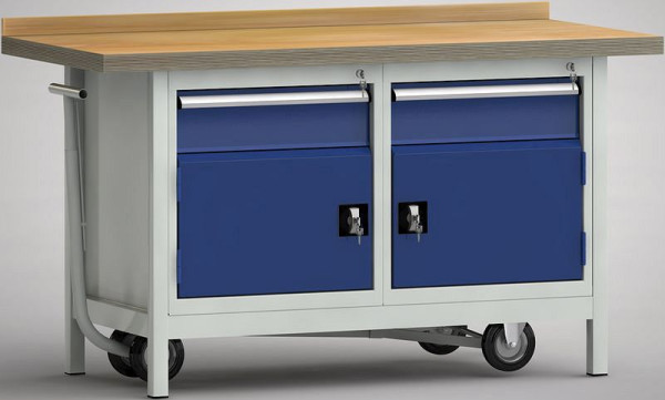Etabli standard KLW, mobile 1500 x 700 x 840 mm L x P x H, WS732N-1500M40-E1650
