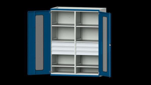 Etablis ANKE, armoire pour charges lourdes, modèle 403, 1485 x 690 x 1950 mm, zone de visualisation en plexiglas, RAL 7035/5010, 621.293