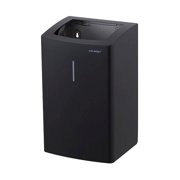 Poubelle Air Wolf d'un volume de 25 litres, série Alpha, H x L x P : 431 x 265 x 224 mm, acier inoxydable noir mat, 60-131