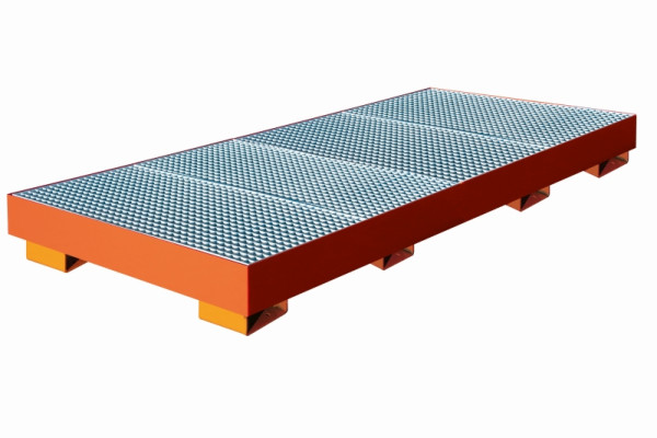 Lèchefrite industrielle Eichinger à parois droites, avec grille 8 x fûts, orange pur, 30120900000000