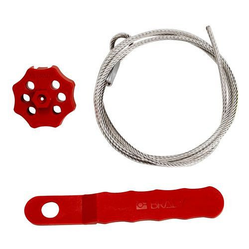 Système d'arrêt d'essorage DENIOS avec dispositif et câble, longueur 1,50 m, rouge, 311982