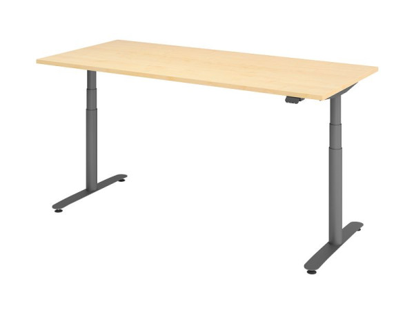 Hammerbacher bureau assis-debout électrique 180x80cm érable/graphite, VXDLR19/3/G