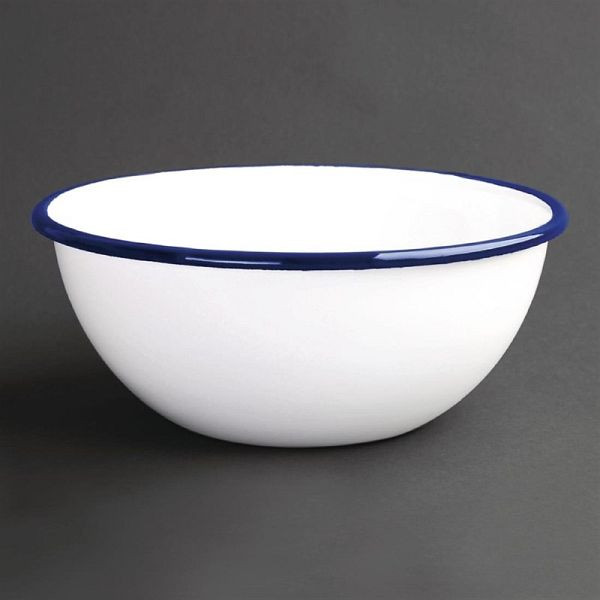 Bols à dessert émaillés OLYMPIA blanc-bleu 6cm, UV: 6 pièces, GM514