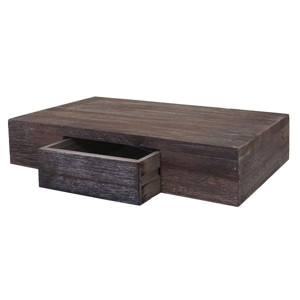 Étagère murale Mendler Oise, étagère suspendue avec tiroir, 40cm, marron shabby, 60984