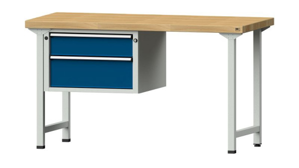 Établis ANKE Établi combiné, modèle 607 V, 1500 x 700 x 850 mm, RAL 7035/5010, BMP 50 mm, 415.018