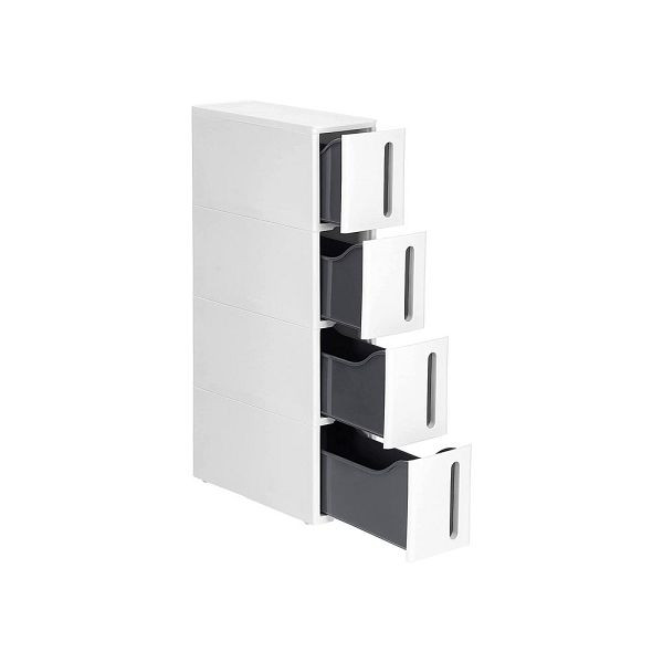 SONGMICS étagère niche à roulettes blanc-gris, KFR008G01