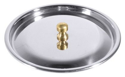 Couvercle Contacto 12 cm en acier inoxydable avec poignée en laiton, 3398/120