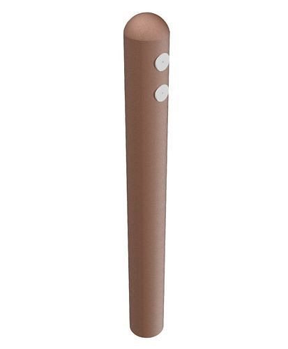 Poteau de barrière Schake, tête hémisphérique Ø 150 mm, en matériau recyclé, longueur totale 1500 mm, avec réflecteurs, 280700