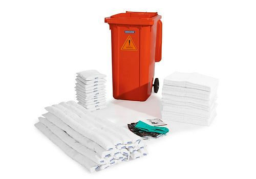 Kit d'urgence DENSORB en conteneur roulant B 24, rouge, version huile, 270-385
