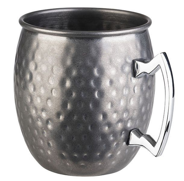Mug APS -MOSCOW MULE-, Ø 9 cm, hauteur : 10 cm, acier inoxydable, aspect acier inoxydable antique, surface martelée, 93346