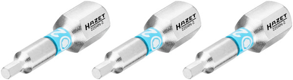 Embout Hazet, six pans plein 6,3 (1/4 pouce), profil à six pans creux, 2 mm, nombre d'outils : 3, 2204N-2/3