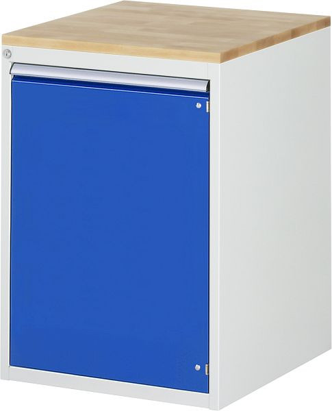 Armoire à tiroirs RAU série 7000, L580xP650xH825mm, porte battante H720mm, plan de travail en hêtre massif, 03-L5.12AR-B.11
