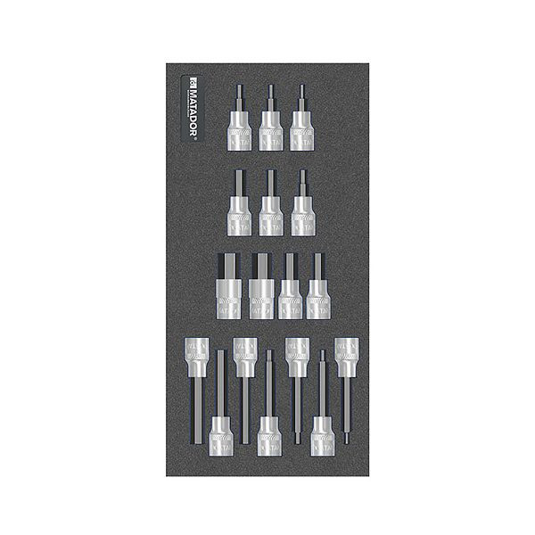 Module d'outils MATADOR : Jeu de clés à douilles HEX, 1/3 : 193 x 390 mm, 8164 4078