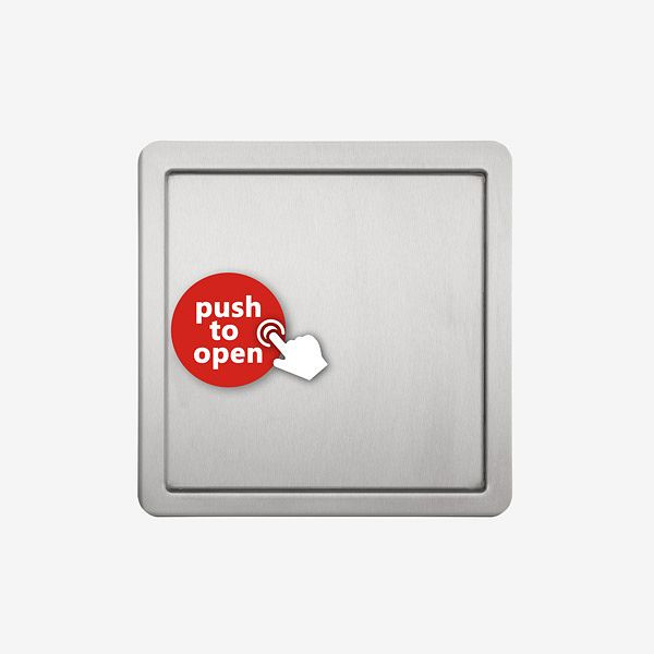 Porte d'entrée HKW QUATTRO PUSH SLIM (acier inoxydable), 9034