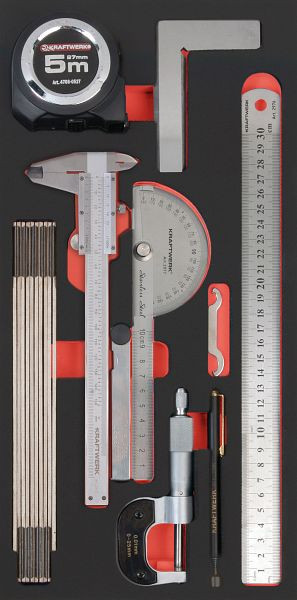Kraftwerk PRO LINE EVA insert pour outil de mesure, 20x40 cm, 9 pièces, 105.401.046