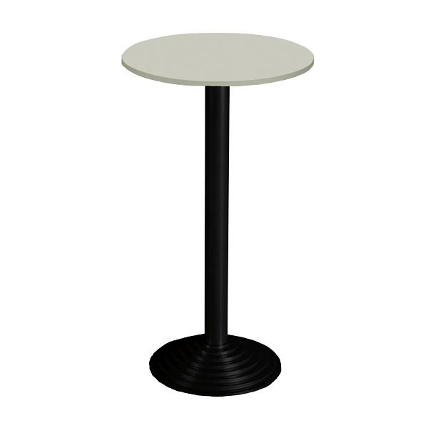 Table de bar Bisley MULTI Desking, ronde, 1 plateau, noir, 38 mm, décor G gris, H 740 x P 600 mm, SR106G333