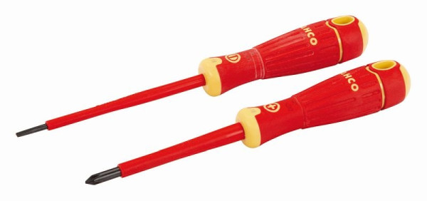 Jeu de tournevis Bahco, BahcoFit, 2 pièces, isolé, fente 3,0 mm + PH 1, B220.002
