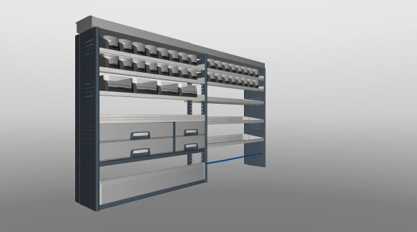 Aménagement fourgon Plastipol-Scheu Profi-Line module solution 1710 x 2855 x 300/410 mm, PL 709
