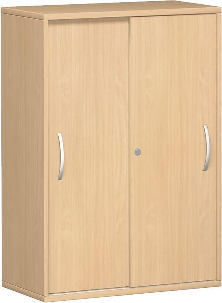 armoire à portes coulissantes geramöbel 2 étagères décoratives, verrouillable, 800x425x1152, hêtre/hêtre, N-10S308-BB