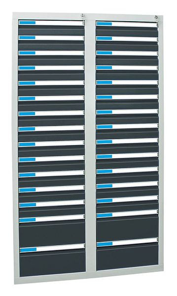 armoire à tiroirs émoussés série ESTA, RAL 7035/7016, 30 tiroirs (26x100, 4x200 mm), 7604671