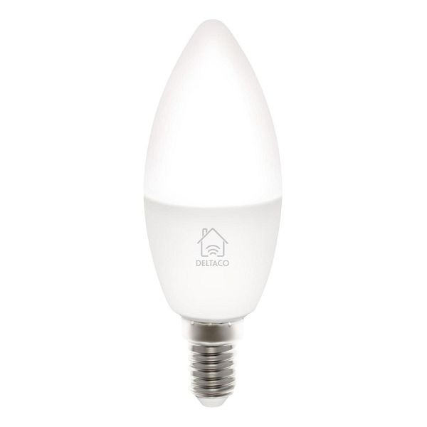 DELTACO SMART HOME Lampe LED à bougie Smart E14 LED (TUYA, commande vocale, température de couleur 2700 K-6500 K, puissance 5 watts), SH-LE14W