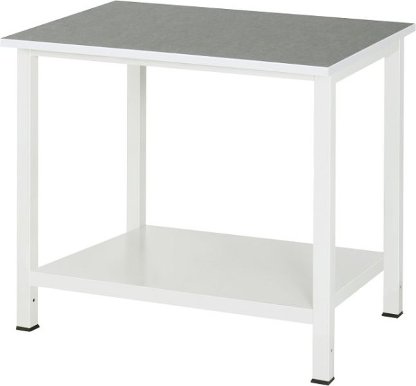 Table de travail RAU série 900, L1000xP800xH825mm, plateau avec revêtement universel/linoléum, avec étagère en bas, profondeur 650mm, 03-900-6-L25-10.12